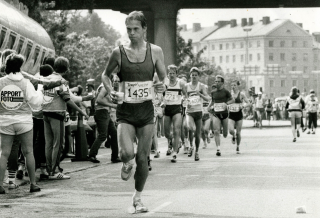 Torbjörn Sköldefors i Stockholm Marathon 1984.